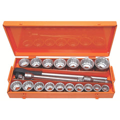 Maleta Soquetes 21 Peças 1'' Conjunto Forjado Aço Cromo Vanádio Hyper Drive Mais Durável Tramontina PRO
