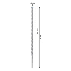 Broca Para Concreto Bosch Expert Sds Max-8X Ø25X600X720mm