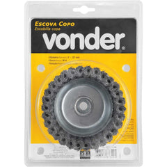 Escova Copo 5'' Rosca M14 6500Rpm Aço Carbono Torcido Vonder