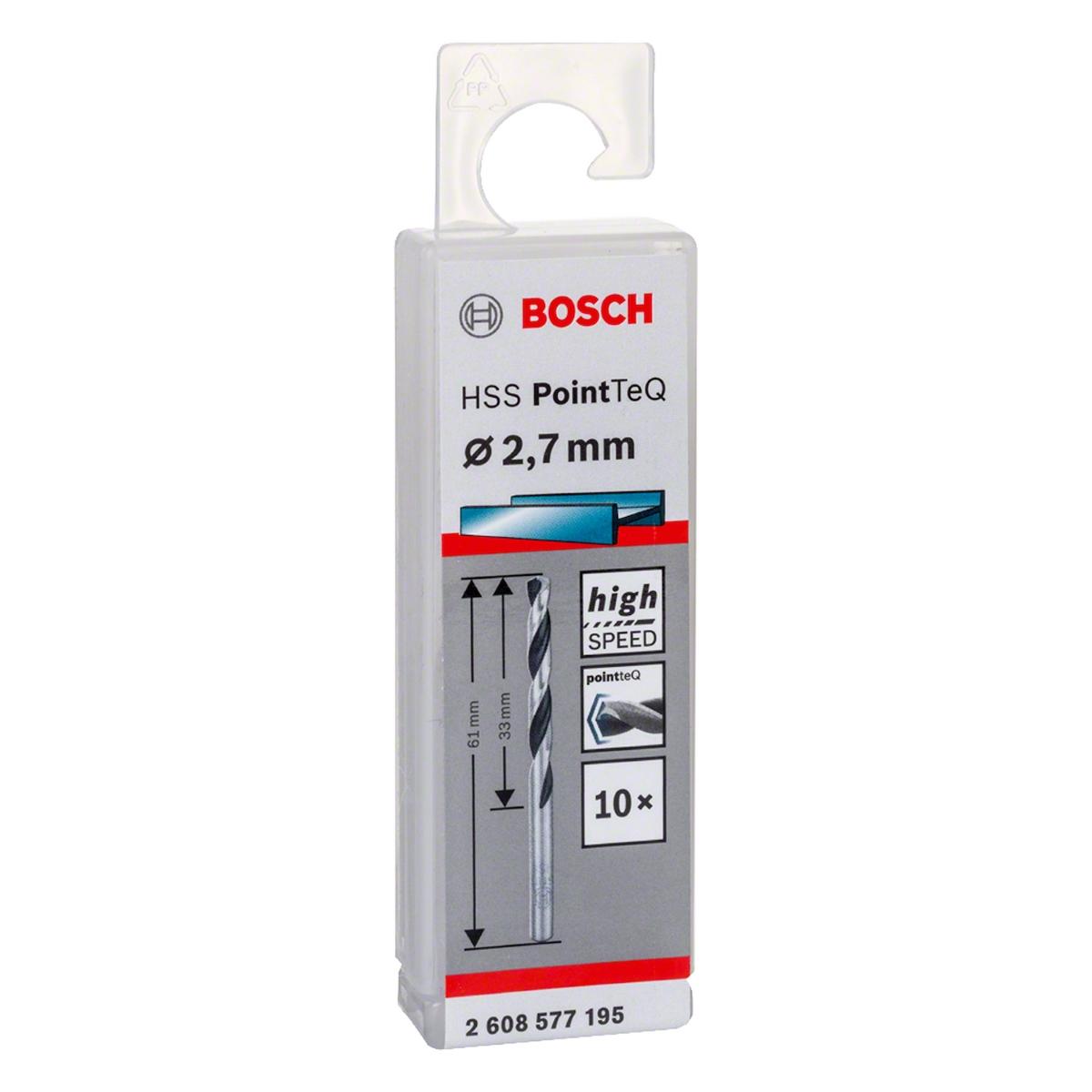 Broca Metal Bosch Aço Rápido Hss-Pointteq 2,7mm 10 Peças
