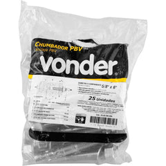 Chumbador Vonder PBV 5/8'' x 6'' 25 Unidades Zincado 6.750kgf Aço Carbono