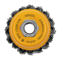 Escova Tipo Copo Rosca M14 Inox 0,5mm Fios Torcidos Limpeza Acabamento