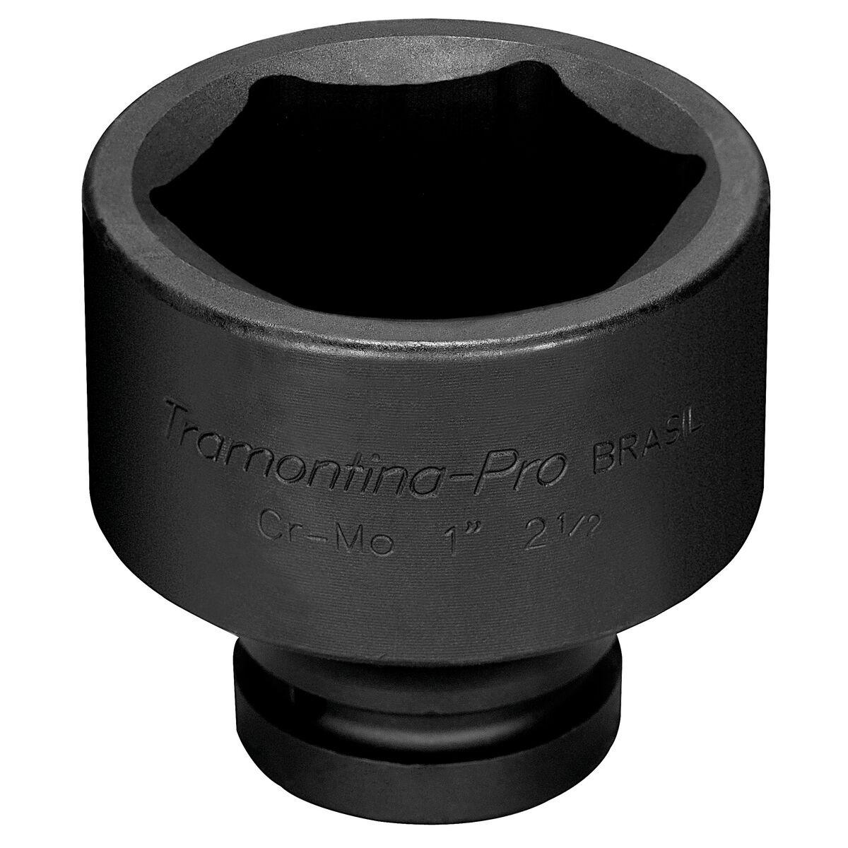 Soquete de Impacto Sextavado 2.3/16'' Encaixe 1'' Aço Cromo Molibdênio Tramontina PRO Durável