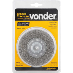 Escova Circular 4X1/2'' Haste 1/4'' 4500Rpm Aço Inox Ondulado Vonder