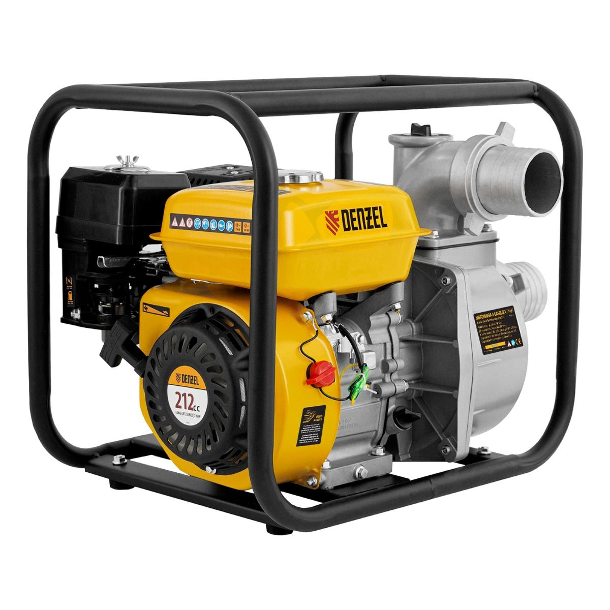 Motobomba a Gasolina Denzel PX80 7CV Água Limpa 1000L/min Profundidade 8m Altura 30m