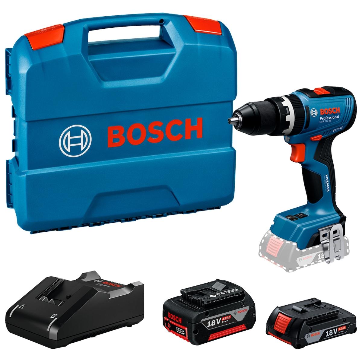 Parafusadeira Furadeira Bosch Gsb 18V-65 Com Maleta E Kit
