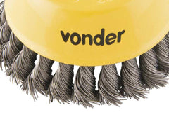 Escova copo torcida 3" rosca m14 polido 12500rpm Vonder