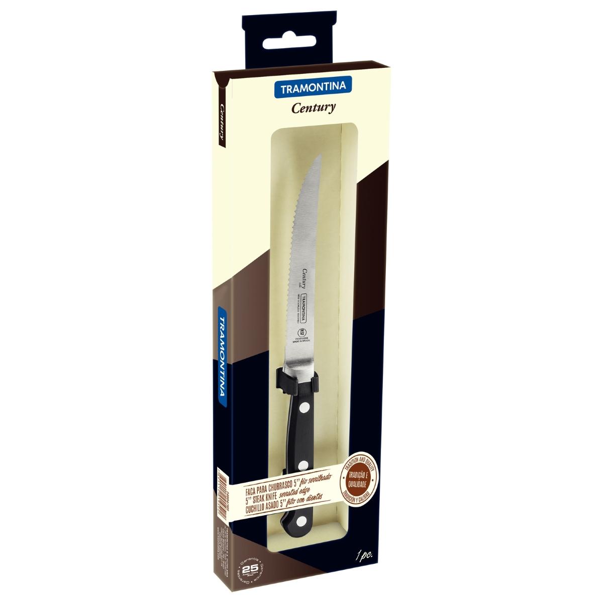 Faca Para Churrasco E Frutas 5 Polegadas Aço Inox Tramontina Century Cabo Em Policarbonato