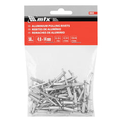 Rebite de Repuxo 4.8x14mm 50 Pcs MTX Aço Galvanizado Resistente Corrosão