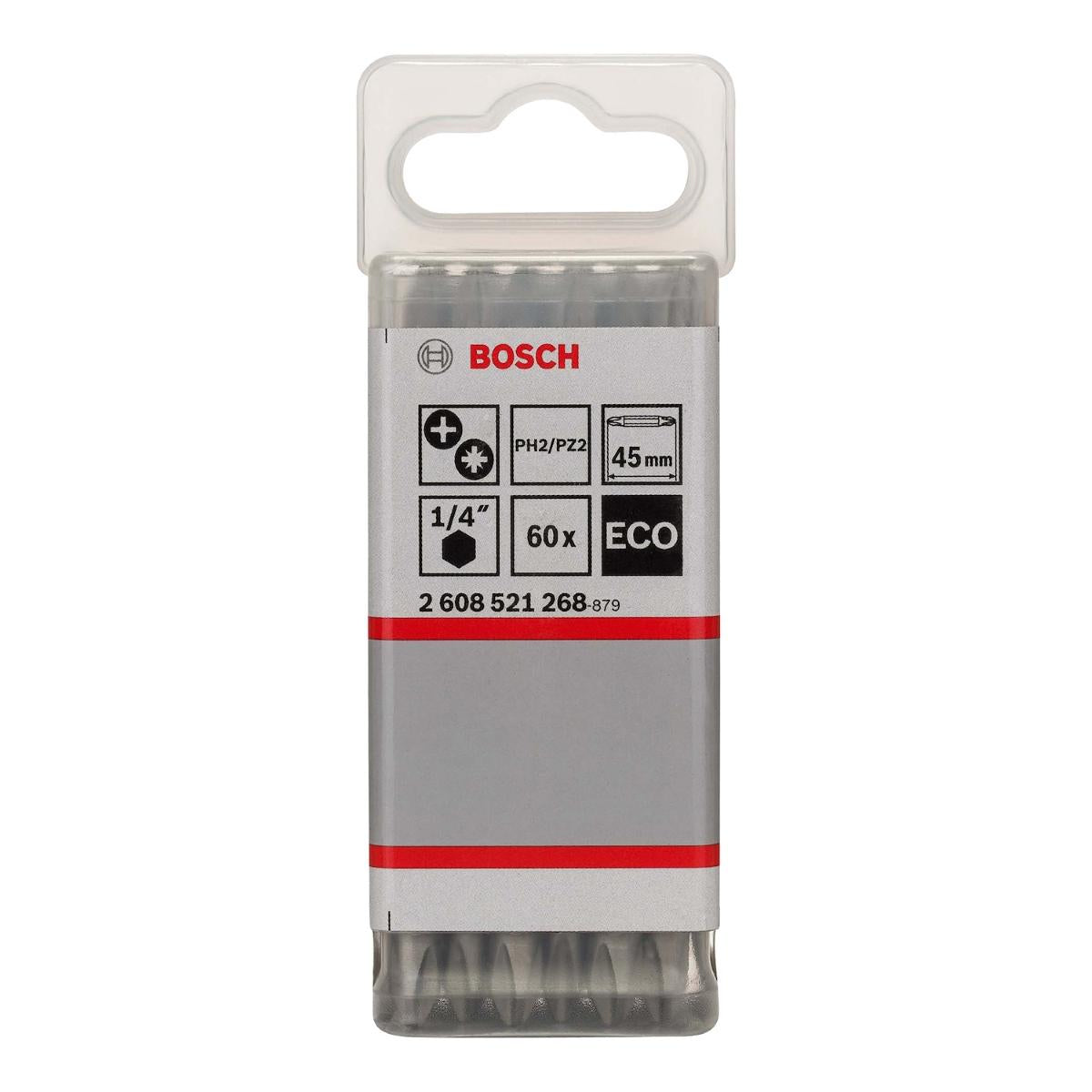 Ponta Dupla Parafusar Bosch Eco Extra Hard Ph2 Pz2 45mm 60U