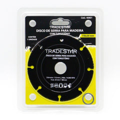 Disco Tungstenio 110 mm para Madeira Furo 20 mm Tradestar
