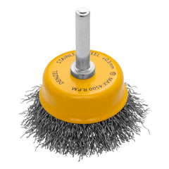 Escova Tipo Copo 50mm Com Haste 1/4'' (6mm) Cerdas 0,3mm Aço Inoxidável Denzel