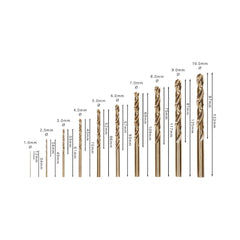 Jogo De Brocas Bosch Pro Stainless Steel Hss-Co 1-10mm 10Un