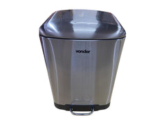 Lixeira Retangular com Amassados 12 Litros Inox Cinza Outlet