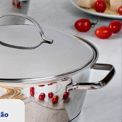 Jogo De Panelas Tramontina Allegra Aço Inox Fundo Triplo 5 Peças Indução
