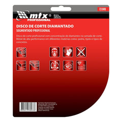 Disco de Corte Segmentado Diamantado 110 x 20mm Corte Seco MTX Alta Performance