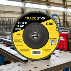 Disco Flap 180 mm G80 Fibra Cônico Aço Tradestar