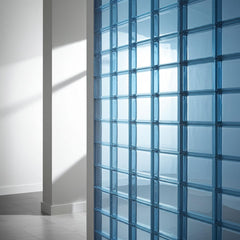 Tijolo de Vidro 19 x 19 x 8 cm Direct Furo Azul 06 Unidades Tradestar