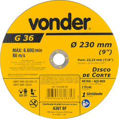 Disco de Corte 230,0x2,0x22,23 Vonder