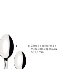 Faqueiro 24 Peças Aço Inox Cabo Polipropileno Branco Tramontina Ipanema