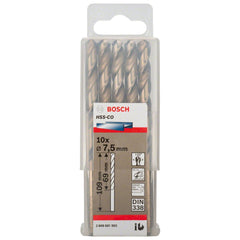 Broca Para Metal Bosch Aço Rápido Hss-Co 7,5mm 10 Peças