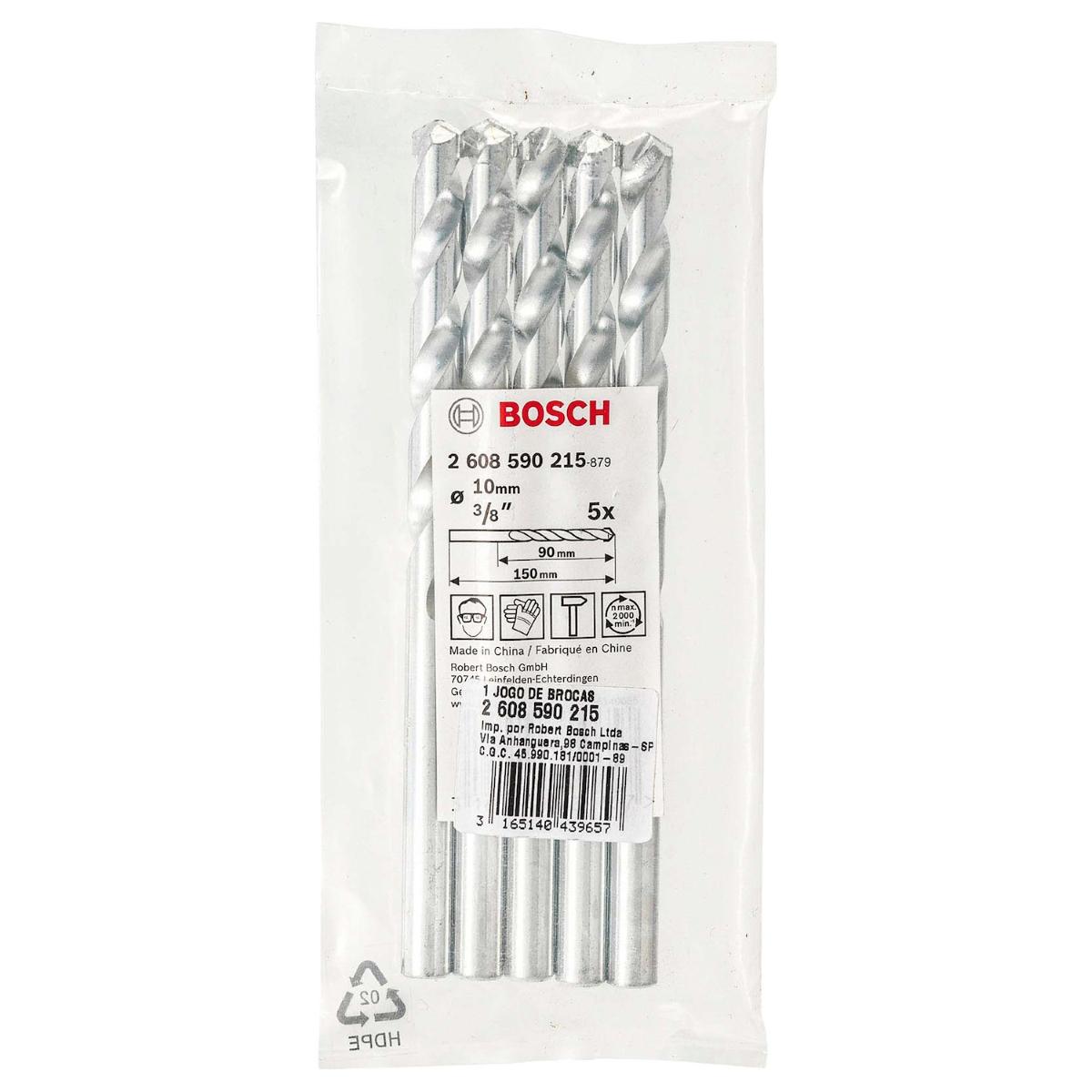 Broca Para Concreto Bosch Cyl-1 Ø10 X 85 X 150 mm 5 Peças