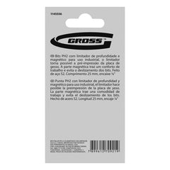 Bit Phillips Ph2 Imantado 25mm Aço S2 Japonês Com Limitador Para Parafusos 1pc