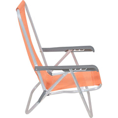 Cadeira Lazy Reclinável 4 Posições Alumínio Laranja Bel