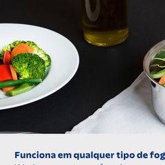 Panela Tramontina Solar Fundo Triplo Aço Inox 20 cm 2,9 L Compatível Indução Forno 260°C