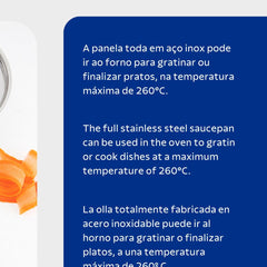Panela Tramontina Professional Aço Inox Fundo Triplo 24 cm 4,7 L Indução Forno