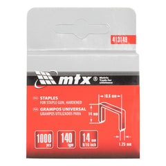 Grampos para Grampeador Tipo 140 Temperado 14mm 1000 Pcs MTX 413149 Fixação Estofados