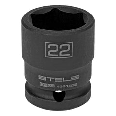 Jogo de Soquete Sextavado Impacto 1/2'' 10-22mm Aço Cromo Molibdênio Stels 1326155