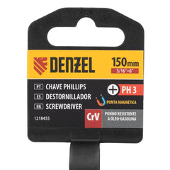 Chave Phillips 5/16x150mm PH3 CRV Denzel Cabo 3 Componentes