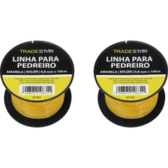 Linha Pedreiro Nylon 0,8 mm 100 Metros Amarela Tradestar