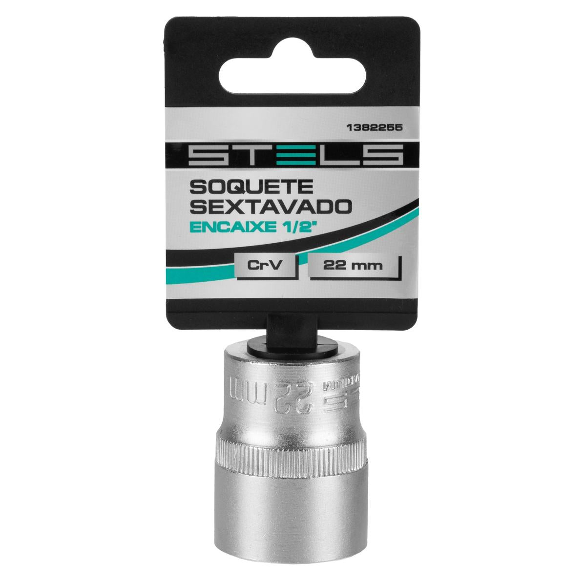 Soquete Sextavado 1/2'' 22mm Aço CrV Stels 1382255 Alta Resistência