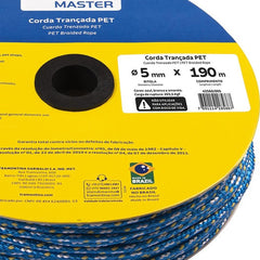 Corda Tramontina Master Pet 5mm 190m Carga 203,5Kgf Azul Branca Amarela
