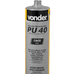 Selante Poliuretano Pu40 420G Cinza Vonder Alongamento 500% Vedação Flexível