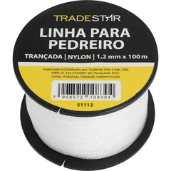Linha Pedreiro Nylon 1,2 MM  x 100 Metros Trançada Tradestar