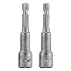 Soquete Magnético Para Parafusadeira 10 mm 65 mm 2 Peças Aço 40ACR Mtx