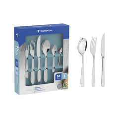Faqueiro Tramontina Cosmos 30 Peças Aço Inox Com Facas De Churrasco Brilho E Fosco