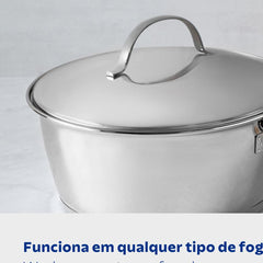 Panela Tramontina Allegra Aço Inox Fundo Triplo 20 cm 2,7 L Indução