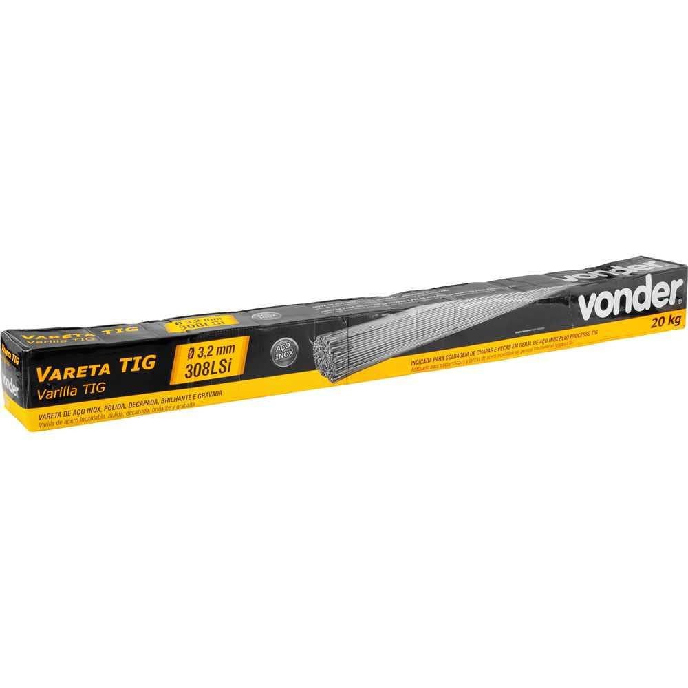 Vareta Tig 3,20Mm Aço Inox 308LSi 0,9M 520Mpa AWS A5.9 Vonder Soldagem Precisa