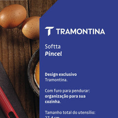 Pincel Culinário Tramontina Softta De Silicone Vermelho Resistente Até 210 Graus Celsius Antiaderente