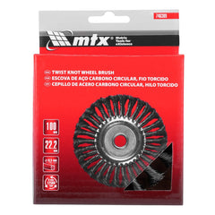 Escova De Aço Carbono Circular 100mm Furo 22mm 12500rpm MTX 746309 Para Esmerilhadeira