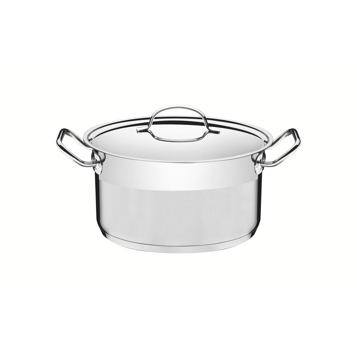 Caçarola Tramontina Professional Fundo Triplo 20 Cm 3,6 L Aço Inox Tampa Plana Indução Forno 260°C