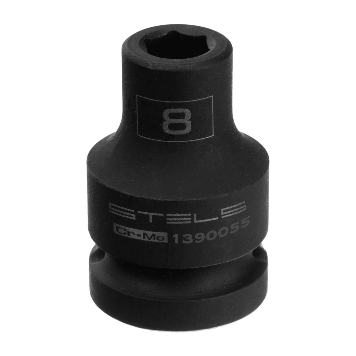 Soquete De Impacto 1/2'' Sextavado 8mm Cromo Molibdênio Alta Performance 1pc
