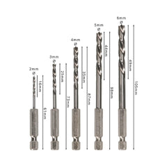 Jogo 5 Brocas Para Madeira Bosch Pro Wood Hss Hex 2,0-6,0mm