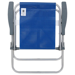 Cadeira de Praia Alta Lazy em Alumínio Azul Bel Capacidade de 110kg Dobrável