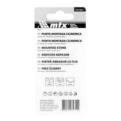 Ponta Montada Cilíndrica 10 X 20 mm Haste 3 mm F80 Óxido De Alumínio 25000 RPM Mtx