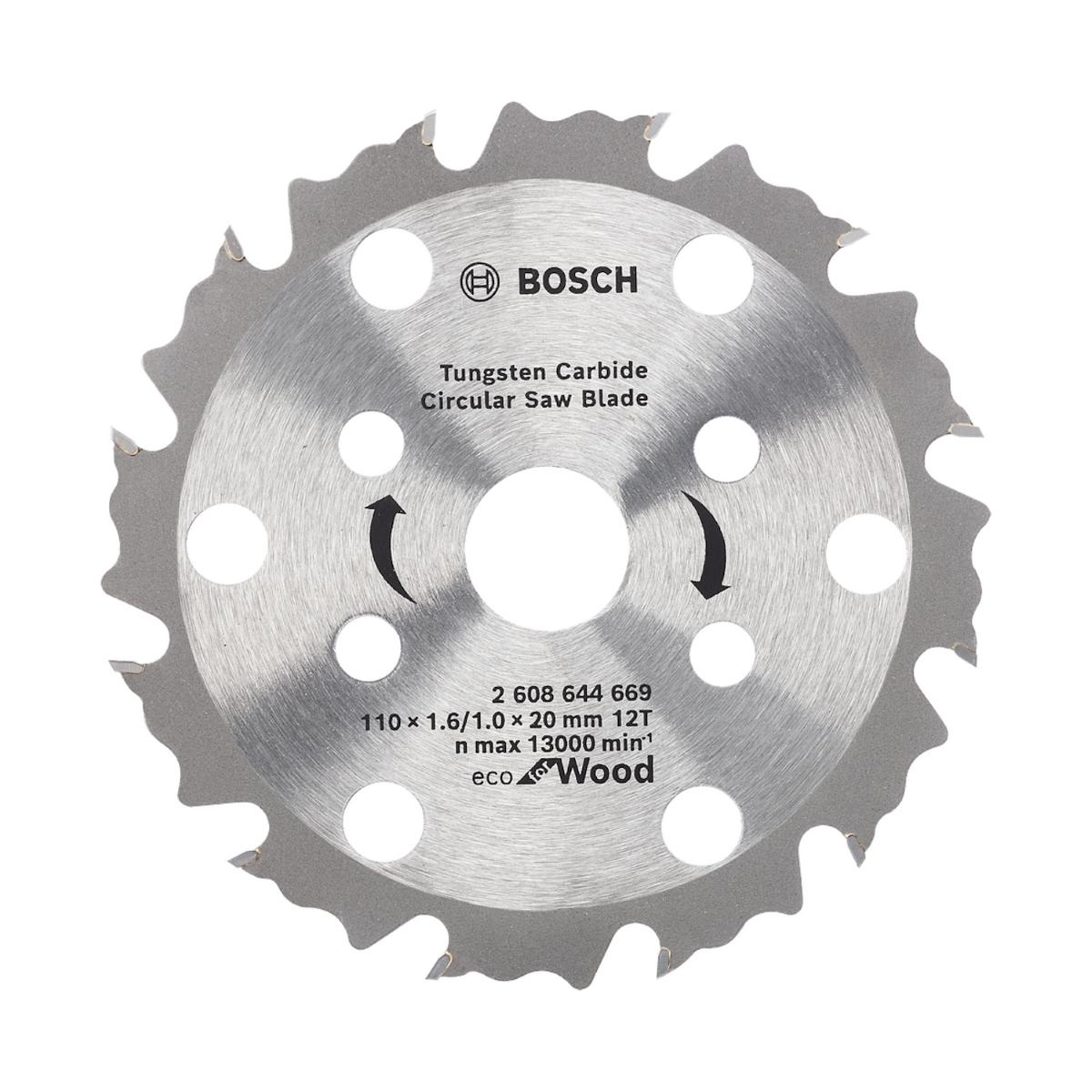 Disco Serra Circular Bosch Eco Coolteq Ø110X20mm 12 Dentes